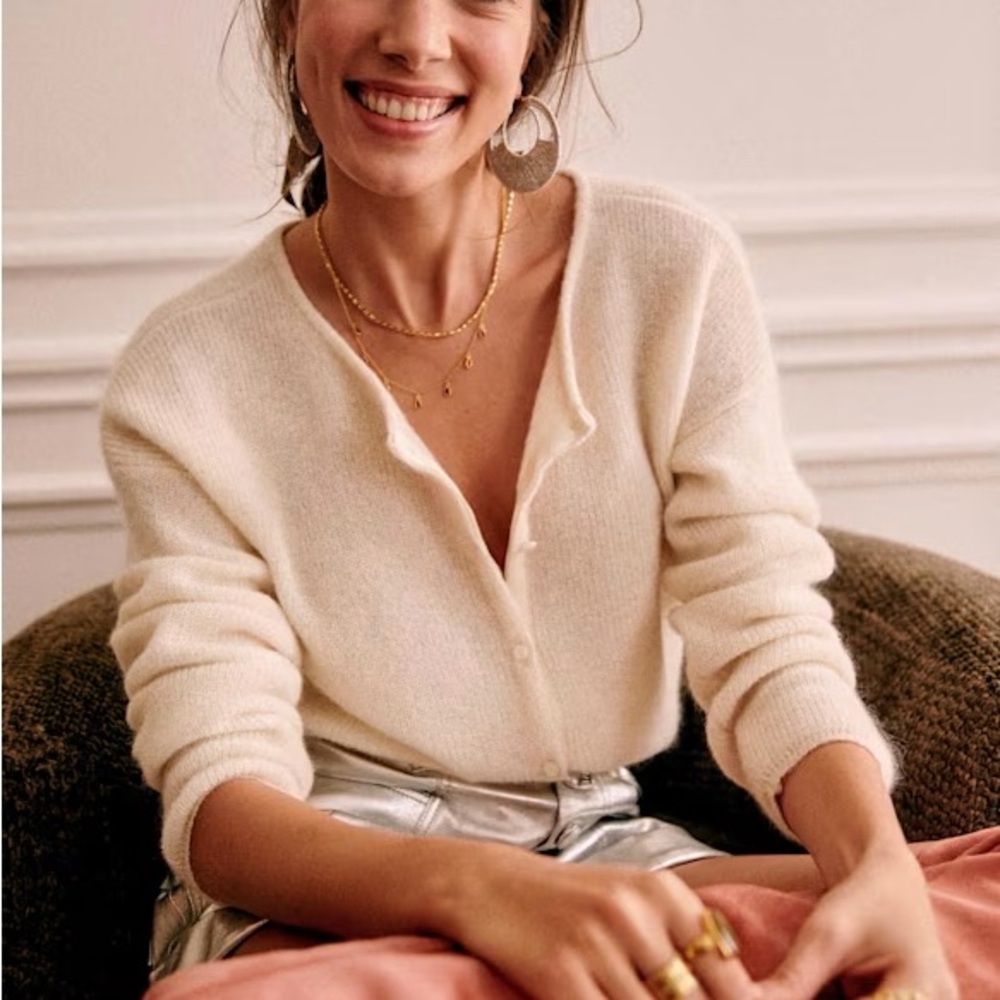 Sezane Cream Cardigan